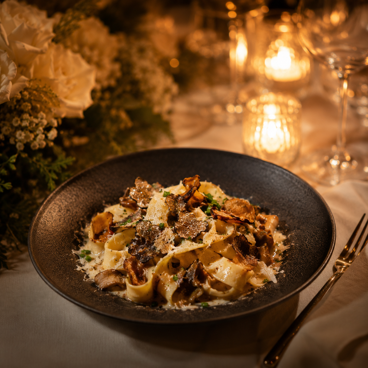 Hausgemachte Pasta für ein festliches Dinner